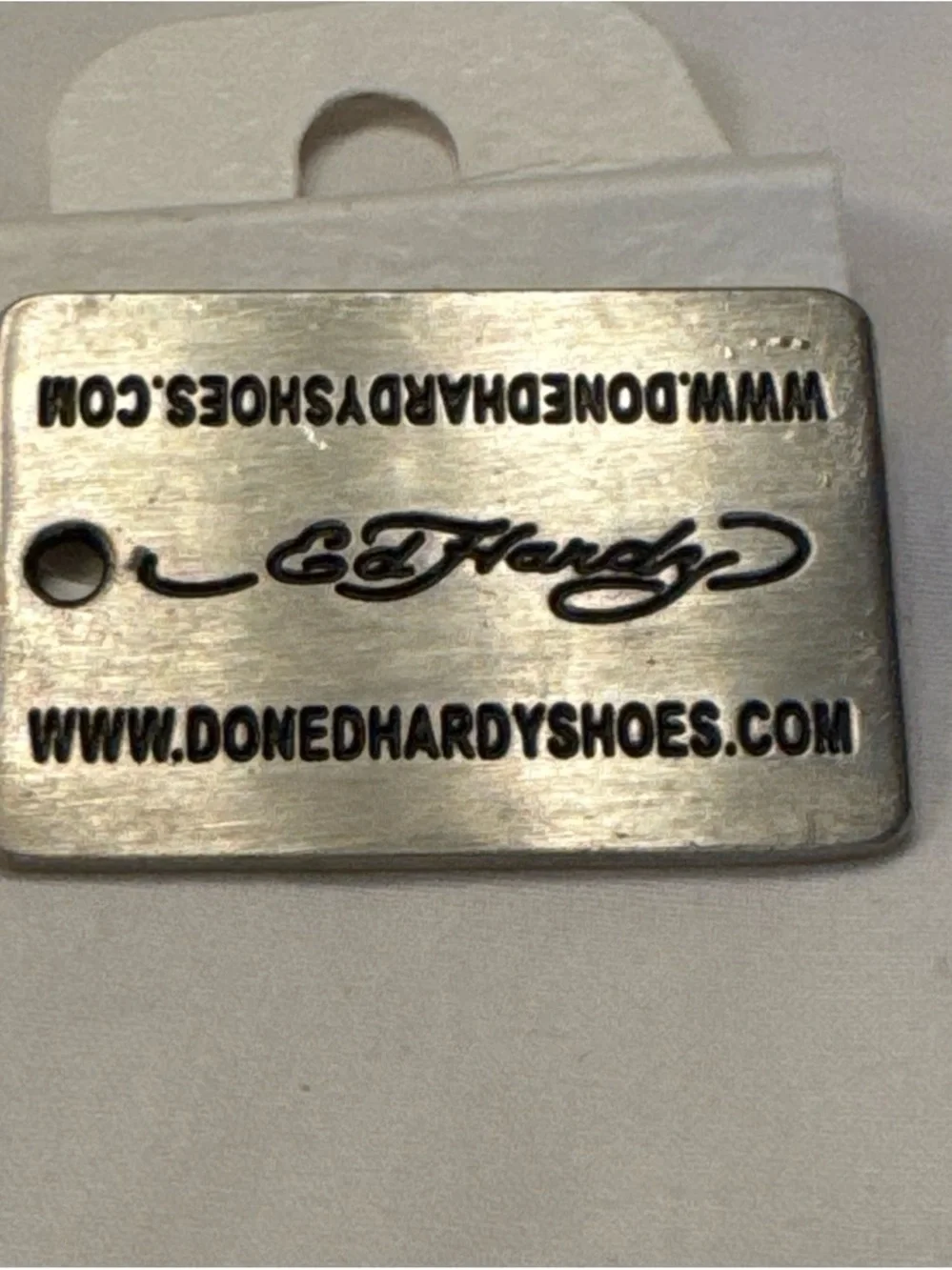 Ed Hardy Vintage Y2K 7817 Melrose Ave Stainless Steel Dog Tag Pendant Charm